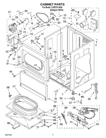 03 - Cabinet parts for Whirlpool Dryer CGP2761KQ0 from AppliancePartsPros.com