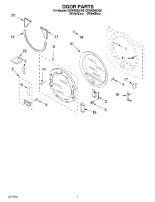 04 - Door parts for Whirlpool Dryer GEW9200LQ0 from AppliancePartsPros.com