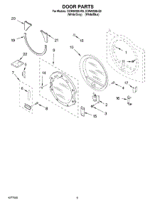 05 - Door parts for Whirlpool Dryer GGW9200LW0 from AppliancePartsPros.com