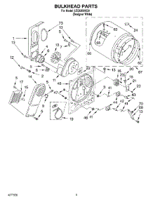 03 - Section parts for Whirlpool Dryer LEQ5000KQ0 from AppliancePartsPros.com