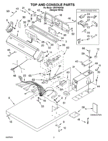 02 - Top And Console, Literature parts for Whirlpool Dryer CEE2760KQ0 from AppliancePartsPros.com