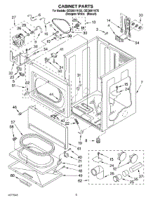 02 - Cabinet parts for Whirlpool Dryer GEQ8811KQ0 from AppliancePartsPros.com