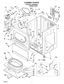 03 - Cabinet parts for Whirlpool Dryer CEE2760KQ0 from AppliancePartsPros.com