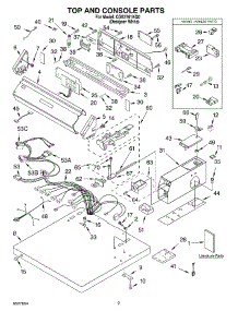 02 - Top And Console, Literature parts for Whirlpool Dryer CGE2761KQ0 from AppliancePartsPros.com