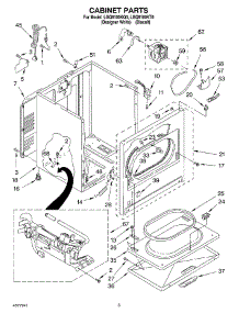 02 - Cabinet parts for Whirlpool Dryer LGQ8100KQ0 from AppliancePartsPros.com