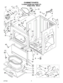 02 - Cabinet parts for Whirlpool Dryer GGQ8811KQ0 from AppliancePartsPros.com