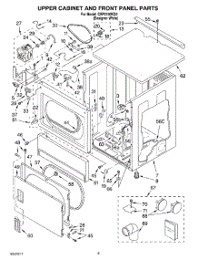 04 - Upper Cabinet And Front Panel parts for Whirlpool Dryer CSP2740KQ0 from AppliancePartsPros.com