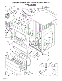 04 - Upper Cabinet And Front Panel parts for Whirlpool Dryer CSP2760KQ0 from AppliancePartsPros.com