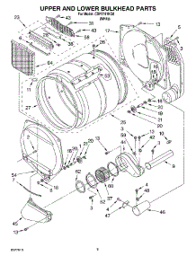07 - Upper And Lower Bulkhead parts for Whirlpool Dryer CSP2741KQ0 from AppliancePartsPros.com