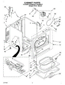02 - Cabinet parts for Whirlpool Dryer GGQ9858JQ1 from AppliancePartsPros.com