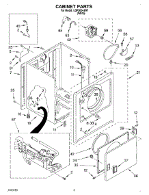 02 - Cabinet parts for Whirlpool Dryer LGR3634JW1 from AppliancePartsPros.com