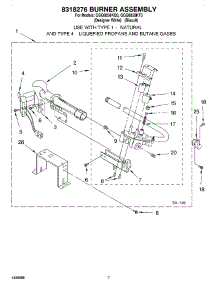 04 - 8318276 Burner Assembly parts for Whirlpool Dryer GGQ8858KQ0 from AppliancePartsPros.com