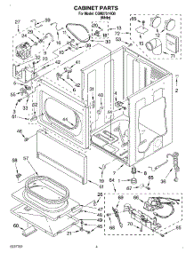 03 - Cabinet parts for Whirlpool Dryer CGM2751KQ0 from AppliancePartsPros.com
