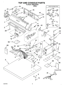 02 - Top And Console, Literature parts for Whirlpool Dryer CEM2750KQ0 from AppliancePartsPros.com