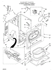 02 - Cabinet parts for Whirlpool Dryer LGR5600JQ1 from AppliancePartsPros.com