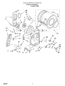 04 - Bulkhead parts for Whirlpool Dryer LGR3624JQ1 from AppliancePartsPros.com