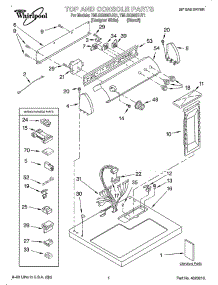 Top And Console / Lit / Optional parts for Whirlpool Dryer OEM2-7MLGQ8857JT1 from AppliancePartsPros.com