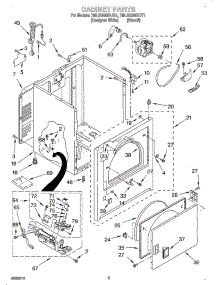 Cabinet parts for Whirlpool Dryer OEM2-7MLGQ8857JT1 from AppliancePartsPros.com