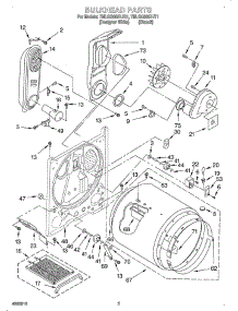 Bulkhead parts for Whirlpool Dryer OEM2-7MLGQ8857JT1 from AppliancePartsPros.com