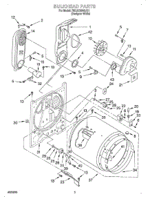 Bulkhead parts for Whirlpool Dryer OEM3-7MLGC9545JQ1 from AppliancePartsPros.com
