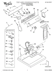 Top And Console / Lit / Optional parts for Whirlpool Dryer OEM3-7MLGQ8000JQ1 from AppliancePartsPros.com