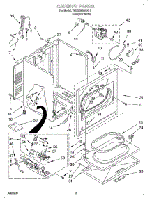 Cabinet parts for Whirlpool Dryer OEM2-7MLGQ8000JQ1 from AppliancePartsPros.com
