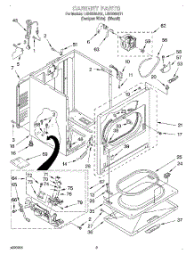02 - Cabinet parts for Whirlpool Dryer LGN2000JT1 from AppliancePartsPros.com