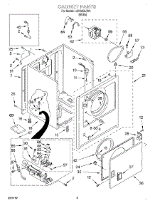 02 - Cabinet parts for Whirlpool Dryer LGR3634JW0 from AppliancePartsPros.com