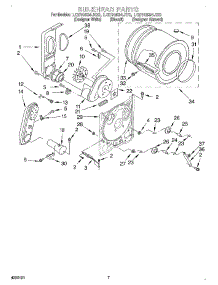 04 - Bulkhead parts for Whirlpool Dryer LGR4634JT0 from AppliancePartsPros.com