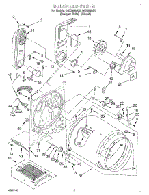 03 - Bulkhead parts for Whirlpool Dryer GGX9868JT0 from AppliancePartsPros.com
