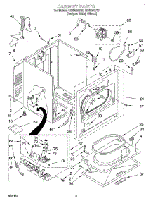 02 - Cabinet parts for Whirlpool Dryer LGN2000JT0 from AppliancePartsPros.com