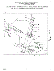 04 - 3402844 Burner parts for Whirlpool Dryer LGN2000JQ0 from AppliancePartsPros.com