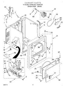 02 - Cabinet parts for Whirlpool Dryer LGQ8857JT0 from AppliancePartsPros.com