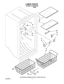 02 - Liner Parts parts for Whirlpool Freezer 7EV187NYRV03 from AppliancePartsPros.com