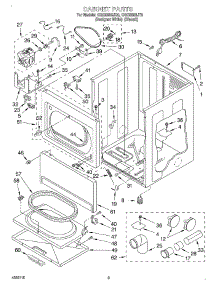 02 - Cabinet parts for Whirlpool Dryer GGQ8858JQ0 from AppliancePartsPros.com