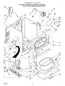 02 - Cabinet parts for Whirlpool Dryer LGQ8858JZ0 from AppliancePartsPros.com