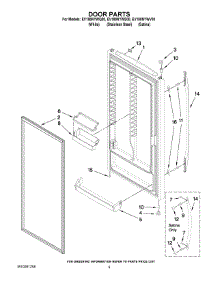 03 - Door Parts parts for Whirlpool Freezer EV188NYWS00 from AppliancePartsPros.com