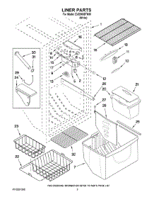 02 - Liner Parts parts for Whirlpool Freezer EV209NBTN00 from AppliancePartsPros.com