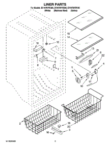 02 - Liner Parts parts for Whirlpool Freezer EV187NYRS05 from AppliancePartsPros.com