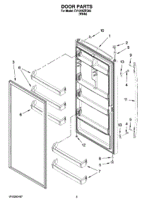 03 - Door Parts parts for Whirlpool Freezer EV181NZRQ05 from AppliancePartsPros.com