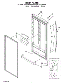03 - Door Parts parts for Whirlpool Freezer EV187NYRV05 from AppliancePartsPros.com