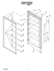 04 - Door Parts parts for Whirlpool Freezer EVL201NXRQ06 from AppliancePartsPros.com
