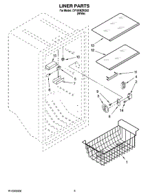 02 - Liner Parts parts for Whirlpool Freezer EV181NZRQ02 from AppliancePartsPros.com