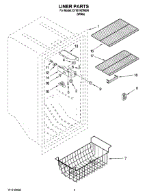 02 - Liner Parts parts for Whirlpool Freezer EV161NZRQ04 from AppliancePartsPros.com