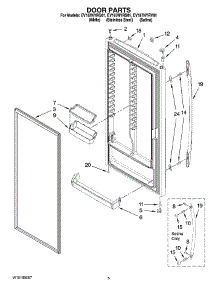 03 - Door Parts parts for Whirlpool Freezer EV187NYRQ01 from AppliancePartsPros.com