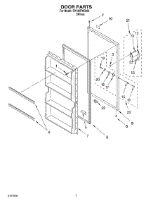 04 - Door parts for Whirlpool Freezer EV120FXKQ02 from AppliancePartsPros.com