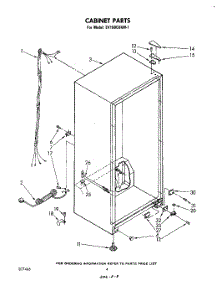 03 - Cabinet parts for Whirlpool Freezer EV150CXKW1 from AppliancePartsPros.com