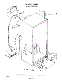 03 - Cabinet parts for Whirlpool Freezer EV150NXWW00 from AppliancePartsPros.com