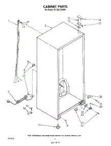 03 - Cabinet parts for Whirlpool Freezer EV150CXSW00 from AppliancePartsPros.com