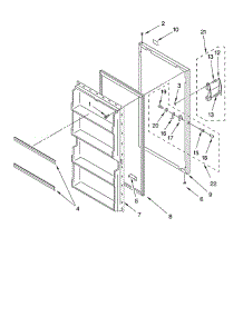 Door parts for Whirlpool Freezer EV150FXKQ00 from AppliancePartsPros.com